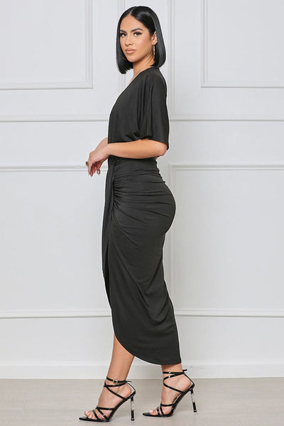 Wrap Front Maxi Dress