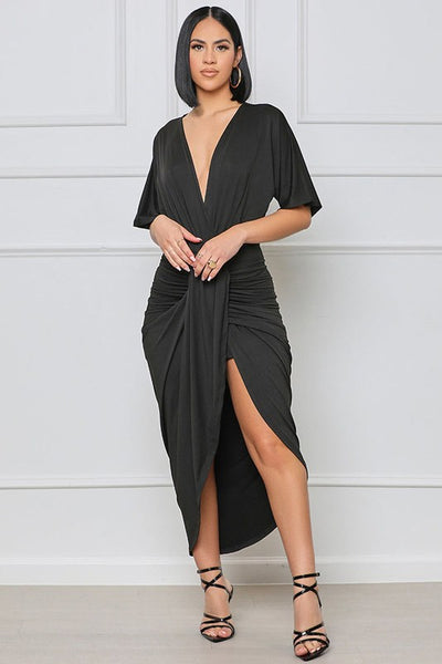 Wrap Front Maxi Dress