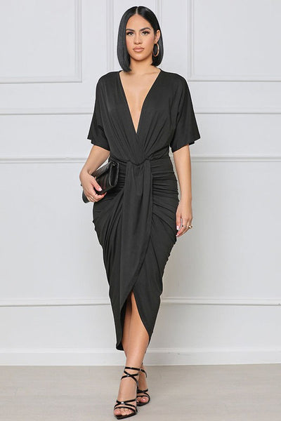 Wrap Front Maxi Dress