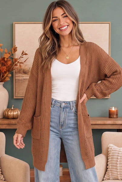 Hot Cocoa Pocketed Cardigan