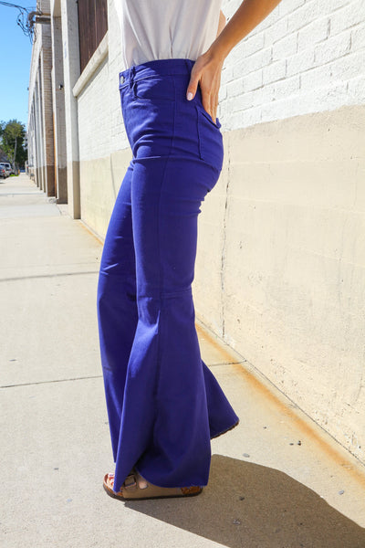 All You Need Sapphire High Waist Flare Leg Denim Jeans