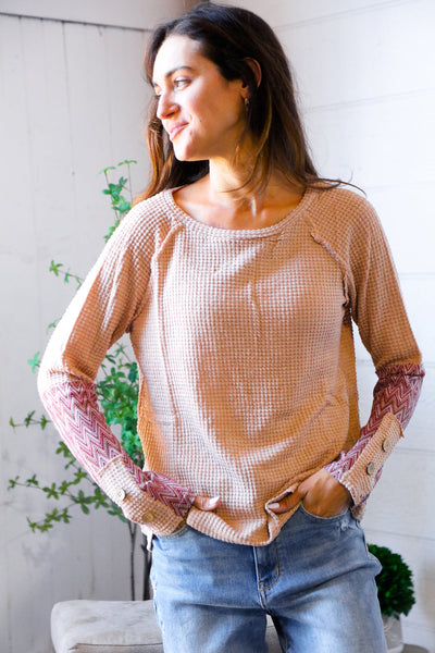 Zigzag Charm Blush Thermal Long Sleeve