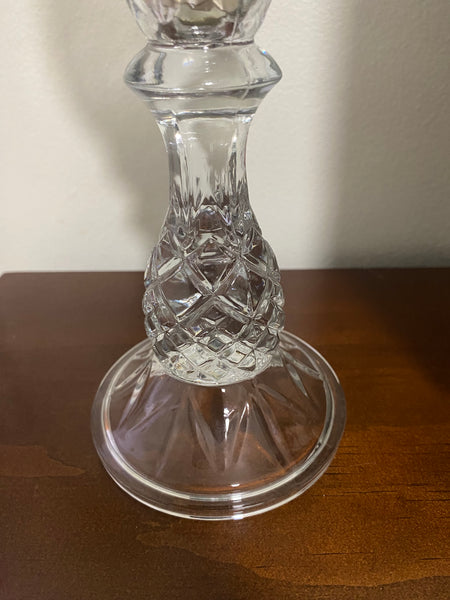 Clear Glass Decorative Hurricane Lamp with Textured Bowl