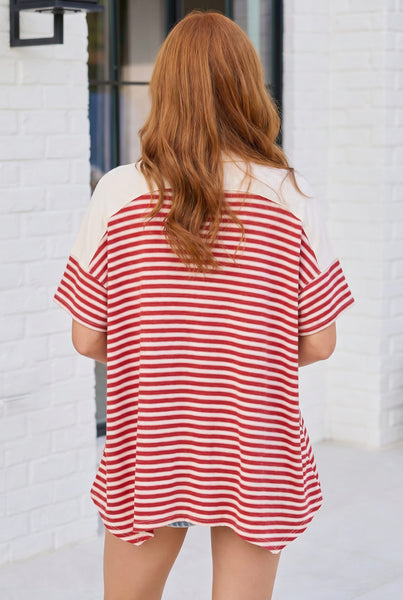 Shark Bite Color Block Top
