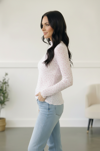 Sweetheart Whisper Mesh Top