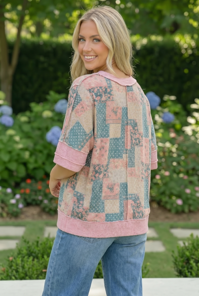 Patchwork Dreams Short Sleeve Top