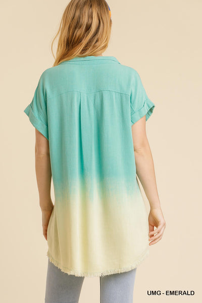 Dip Dye Button Down Top