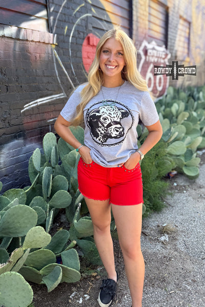 Happy Hereford Tee- GREY