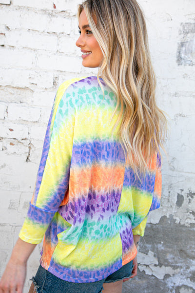 Mardi Gras Leopard Thermal Loose Fit Top