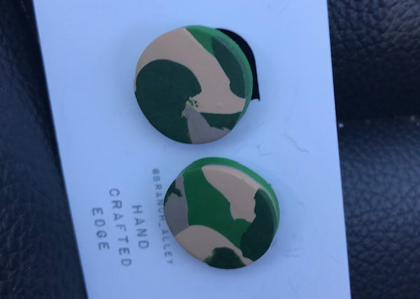 Hand Painted Circle Earring
