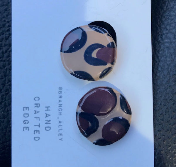 Hand Painted Circle Earring