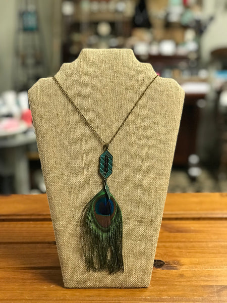 Peacock Feather Necklace