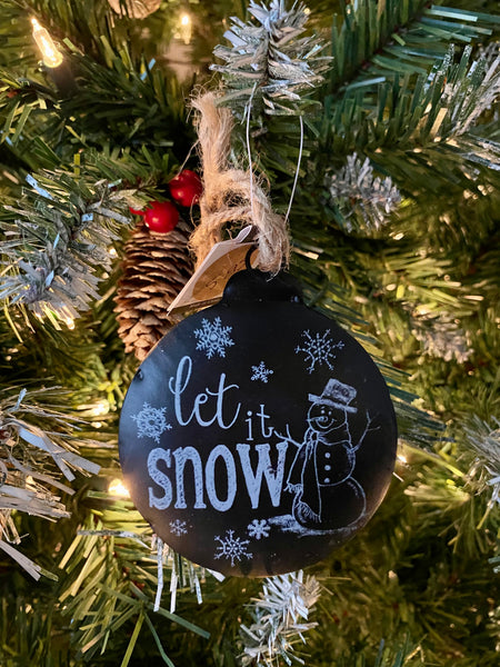 Let It Snow Disc Ornament
