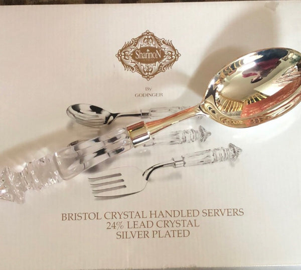 Godinger Silver Plated Crystal Serving Set