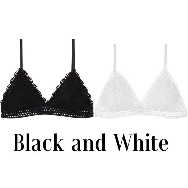 1/2PCS French Style Bralette Seamless Deep V Lace Bra Wireless Thin Underwear Sexy Lingerie Soft Push Up Bras For Women Hot